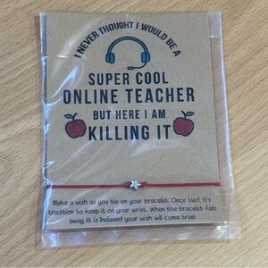 Red String Wish Bracelet with Star Charm